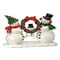 10" Resin Snowman Family with Child in Wreath – Charming Christmas Decoration